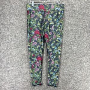 Terez New York Leggings Women XL Green Pink Pull On Activewear  Mid Rise
